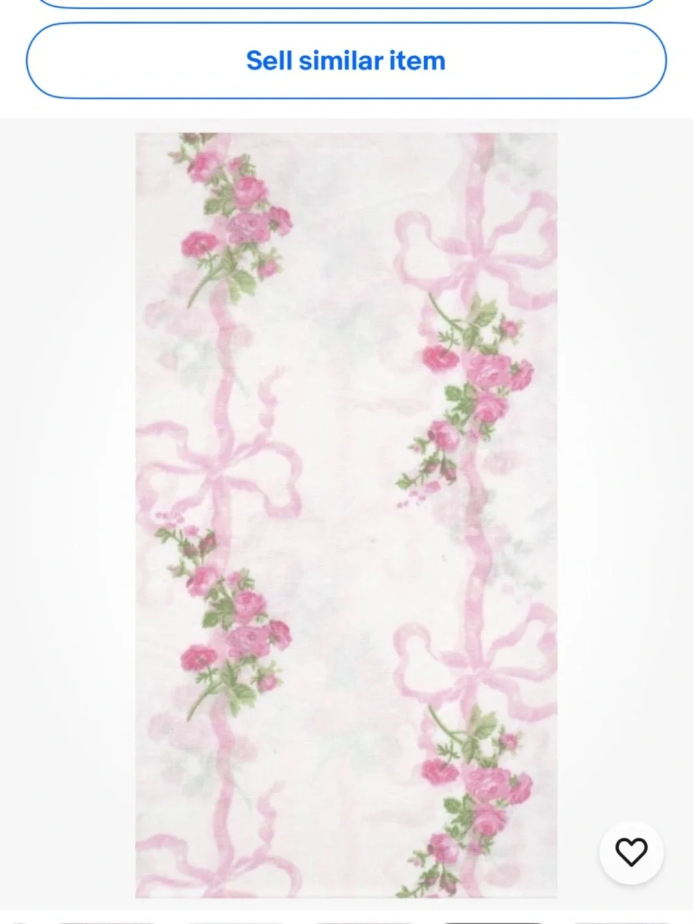 Laura Ashley~Pillowcase Pair~ Pink Floral Ribbon 100% Cotton Percale Standard